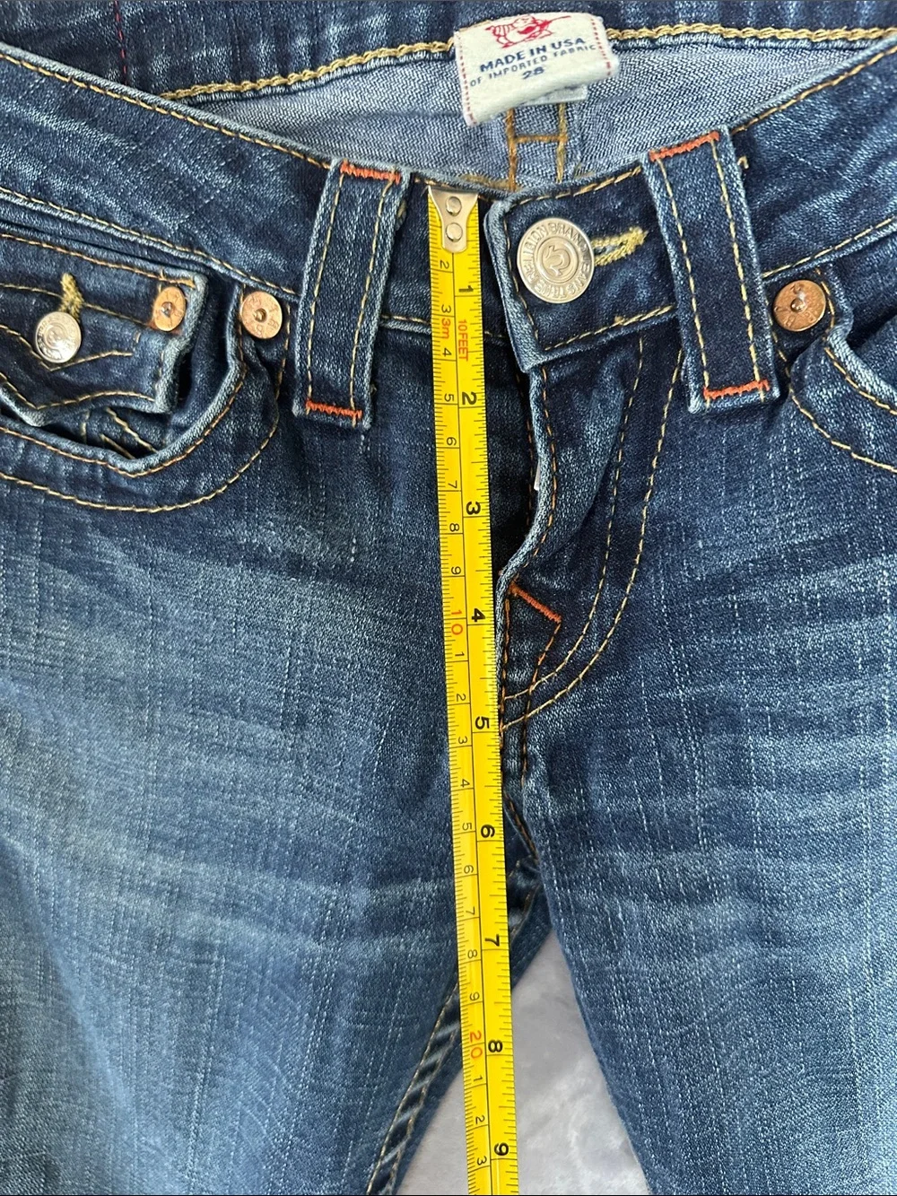 True Religion Women's Straight Leg Dark Blue Denim Jeans - Picture 4 of 10